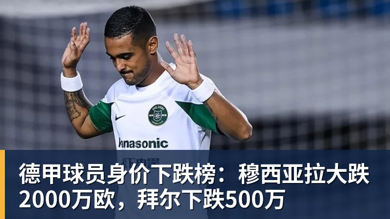 好博体育德甲球员身价下跌榜：穆西亚拉大跌2000万欧，拜尔下跌500万